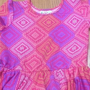 Dot Dot Smile Pink and Purple Geometric Kids Dress